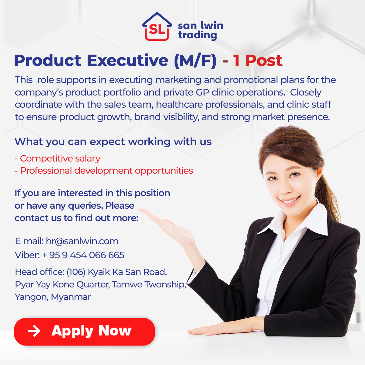 Job Vacancy for Product Executive [Closed]