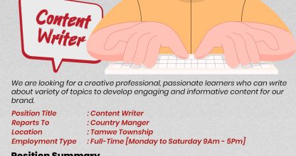 Job Vacancy for Content Writer